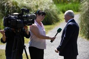 Minister of State at the Department of Transport, Tourism and Sport Michael Ring interviewed by Geraldine Harney of RTE